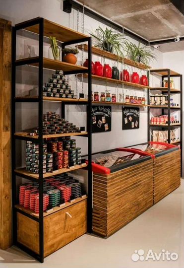 Торговое оборудование лофт для магазина продуктов