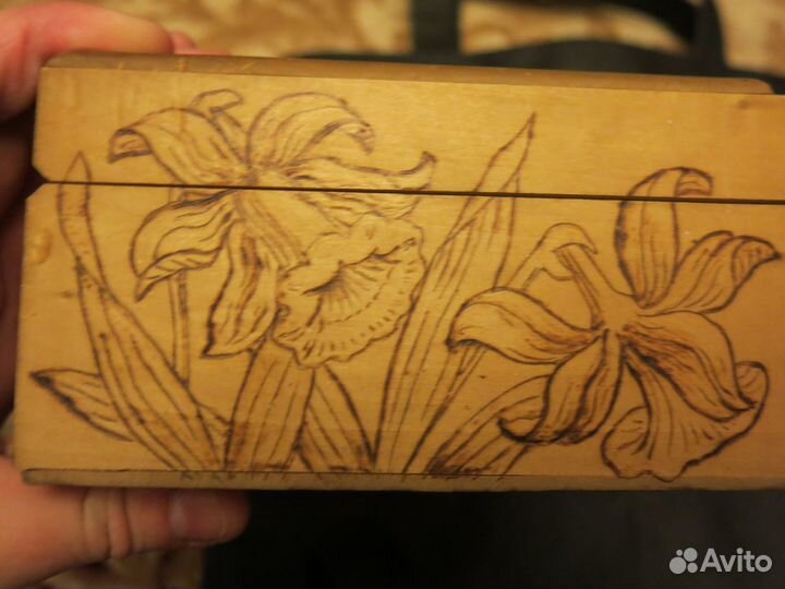 Шкатулка деревянная старинная