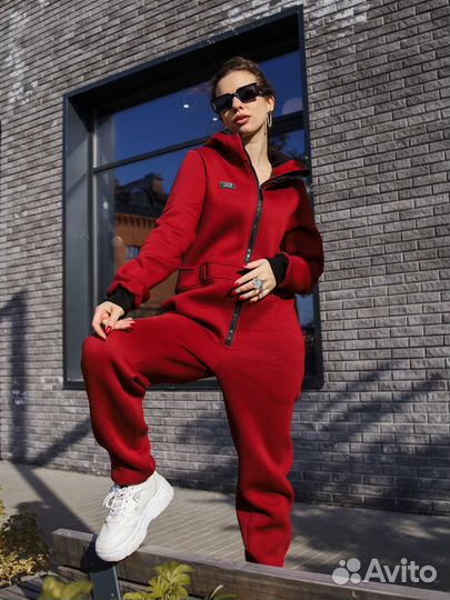 Inzibe Женский комбинезон утепленный с молнией для