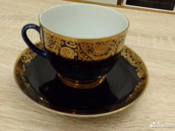 Чашка с блюдцем cobalt лфз 60 лет СССР