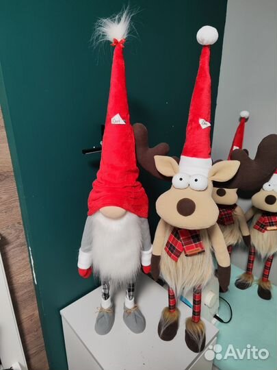 Снеговик и олень, новогоднее украшение