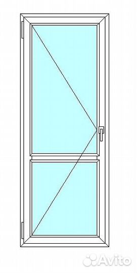 Балконная дверь veka WHS60, 2-кам. с/п, 1000x2100