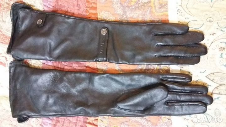 Новые удлиненные кожаные перчатки, р.7