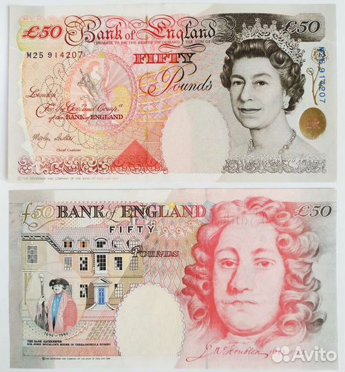 Банкнота 50 фунтов Великобритании