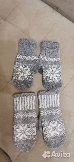 Варежки шерстяные женские