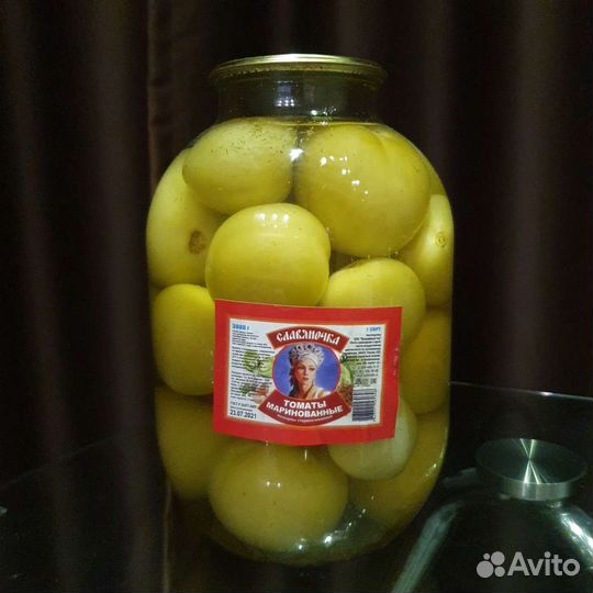 Помидоры зелёные маринованные 3 кг