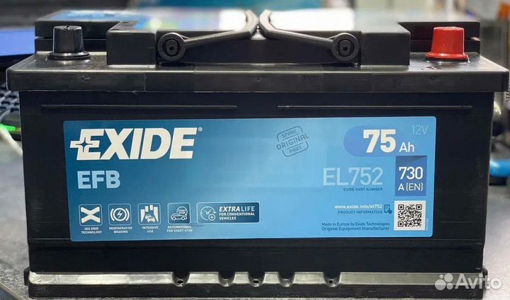 Аккумулятор Exide EFB 75 Ah 730 A EL752