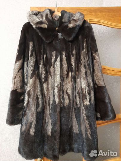 Шуба норковая с капюшоном
