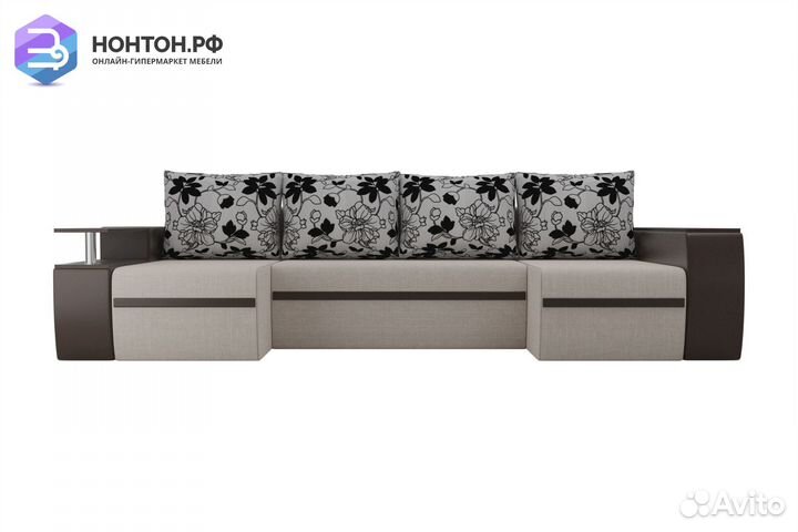 Диван п-образный еврокнижка Ричмонд бежевый / кори