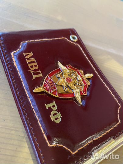 Обложка с кошельком мвд, бордовая