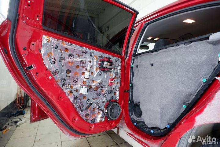 Kia Rio Шумоизоляция дверей от Шумoff