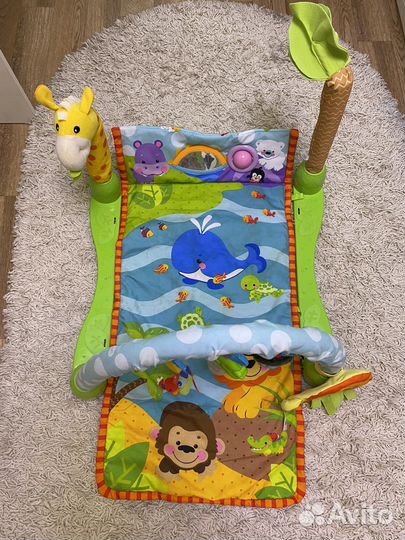 Развивающий коврик и надувной круг для младенца