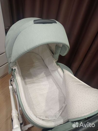 Коляска 2 в 1 indigo porto(шалфей кожа+шалфей лен)