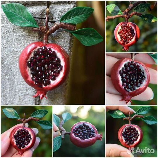 Подвеска / кулон с гранатом ручной работы