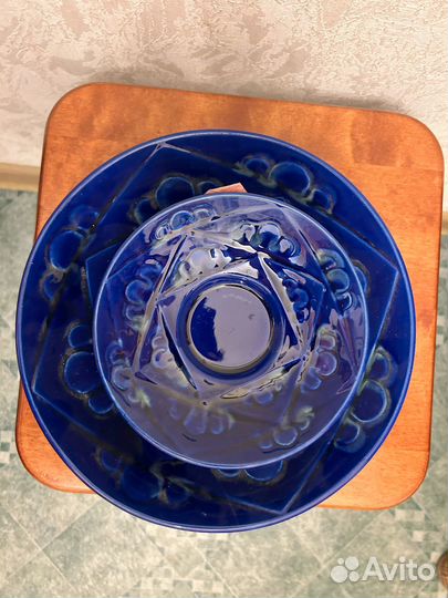 Сервиз тарелок/салатников зик СССР кобальт