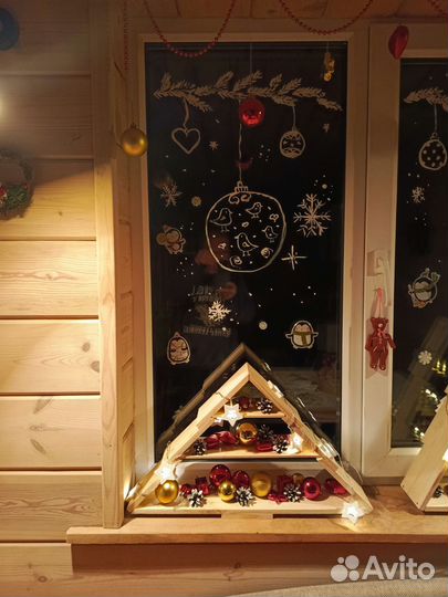 Полка деревянная Ёлка