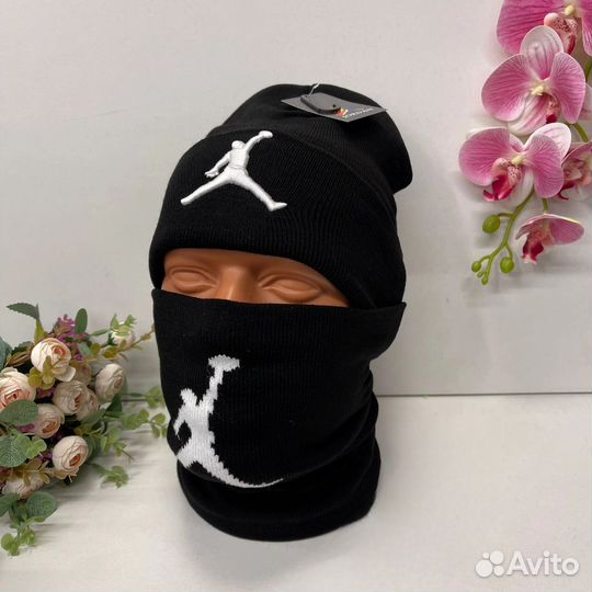 Шапка + снуд (шарф) Jordan Nike осень - зима