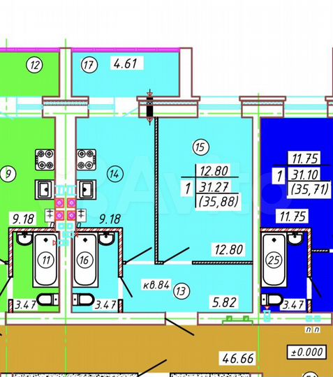 1-к. квартира, 35,9 м², 5/5 эт.