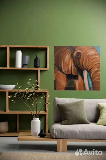 Картина маслом слон