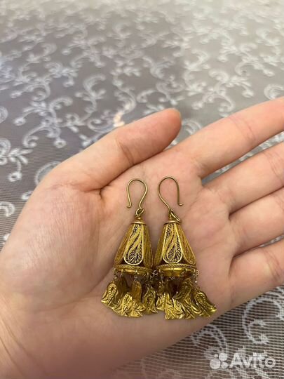 Золотые серьги старинные