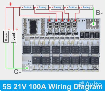 Плата защиты аккумуляторов BMS 3s 4s 5s 100А