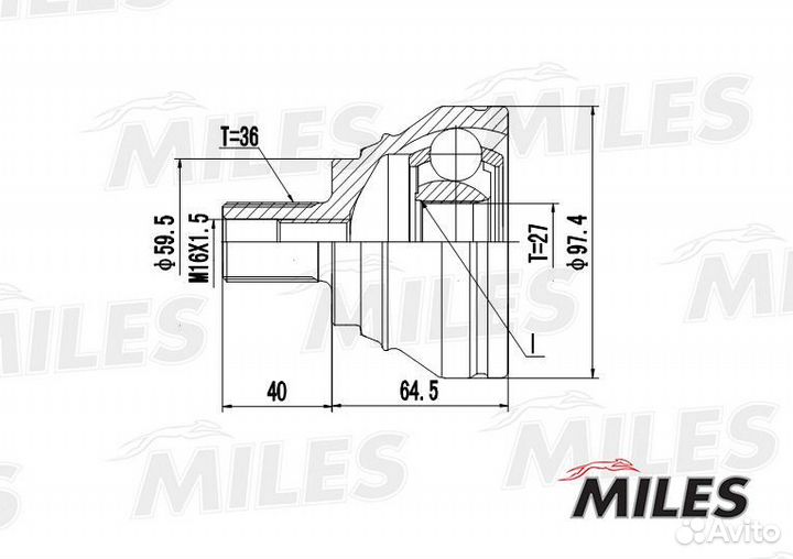 GA20024 Шрус audi a3 / vw g5 / g6 / passat / toura