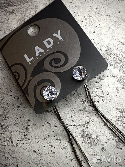 Серьги бижутерия серебряные