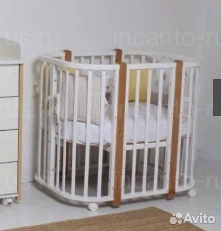 Детская кроватка круглая овальная