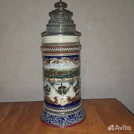 Антикварная пивная кружка привет из