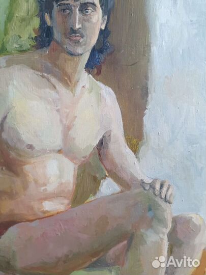 Картина маслом на холсте ню мужчина 40х50