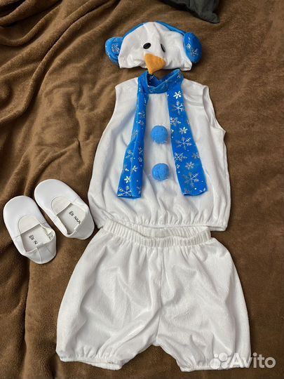 Новогодний костюм снеговик + чешки