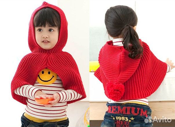 Шарф капюшон снуд десткий с помпоном