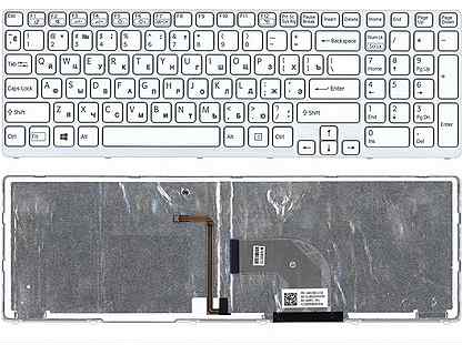 Клавиатура для Sony Vaio SVE17 белая рамка с подсв