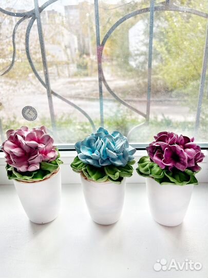 Фиалка из зефира