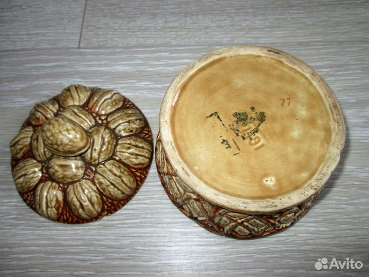 Вазочка масленка грецкий орех