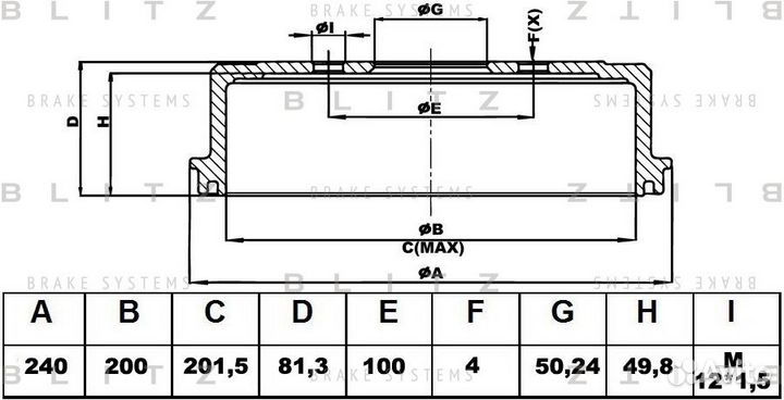 Барабан тормозной VAG 80/passat/polo/golf 81- B
