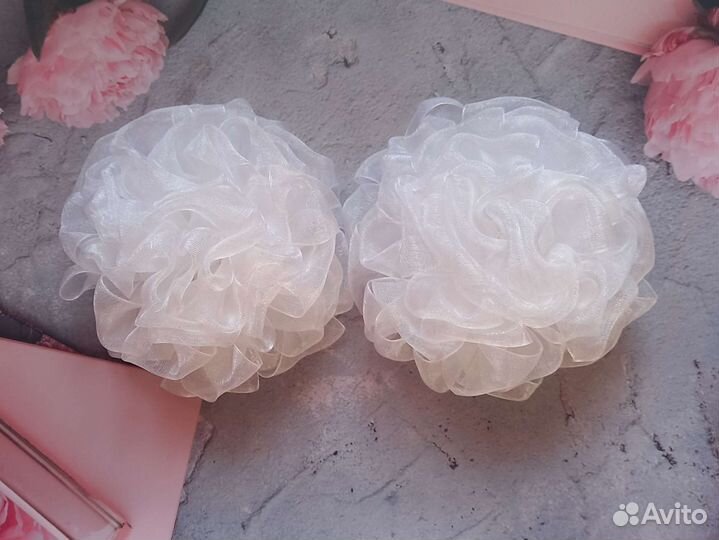 Банты для волос белые