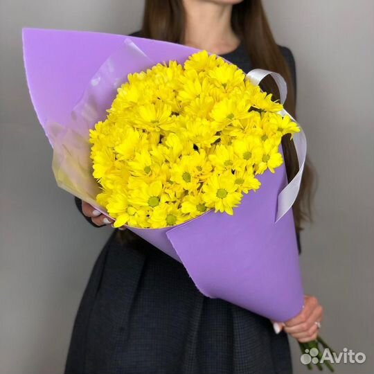 Акция Белая и желтая хризантема