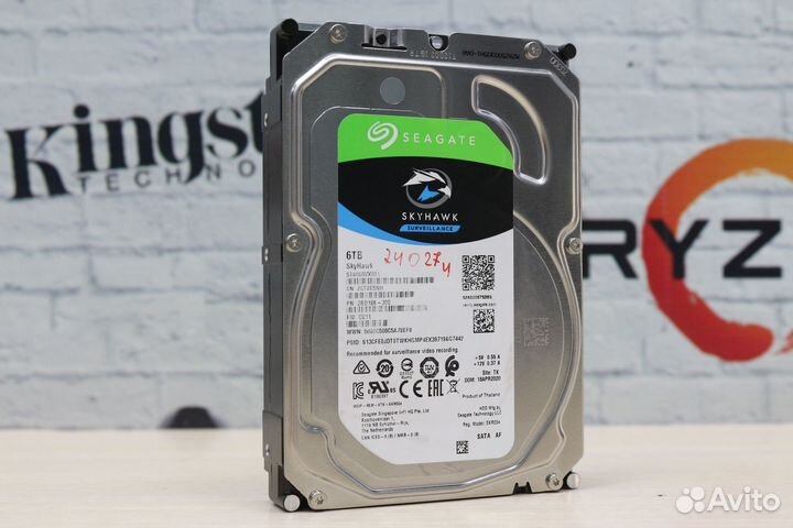 Жесткий диск Seagate SkyHawk 6 тб (24027ч)