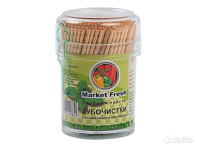 Зубочистки Market Fresh 300шт с ментолом туба