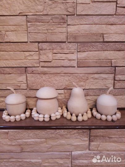 Шкатулка Груша. Яблоко Гриб. жёлудь