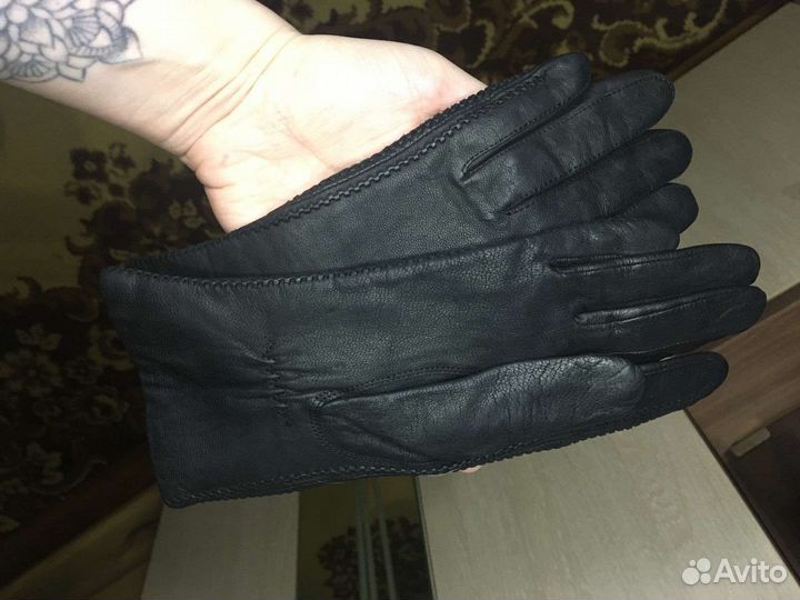 Перчатки женские кожаные