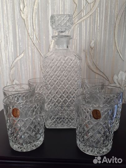 Штоф хрустальный богемия со стаканами