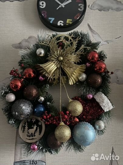 Новогодний венок ручной работы