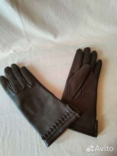 Перчатки женские кожаные новые размер 7