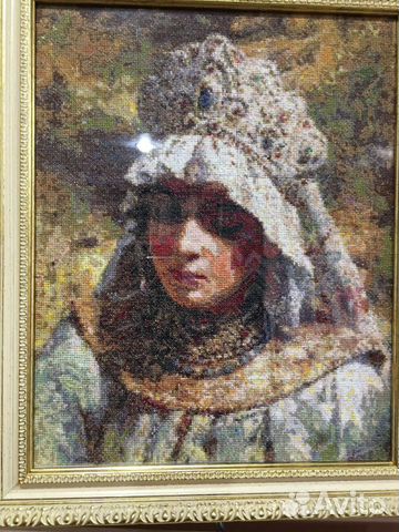 Вышивка крестом Русская красавица в кокошнике