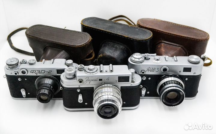 Фотоаппараты Фэд-2, Фэд-3, Зоркий-4. Одним лотом