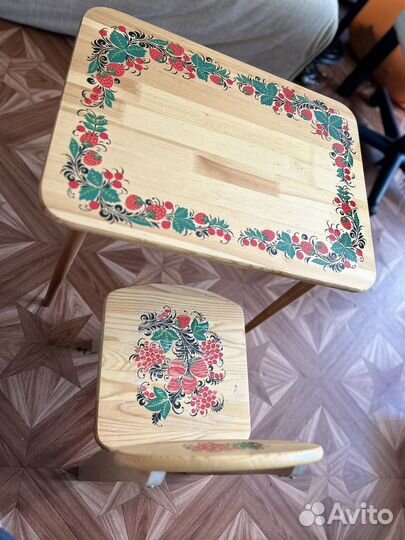 Детский стол и стул хохлома