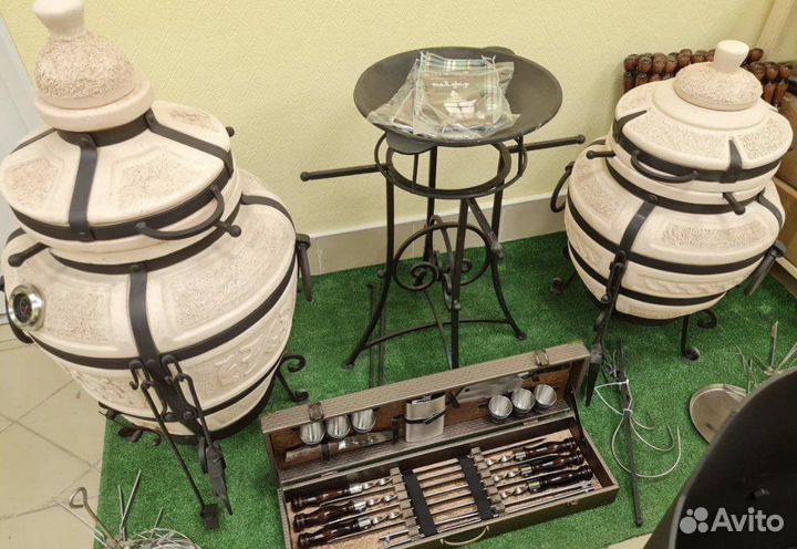 Казан чугунный + печь + половник + специи