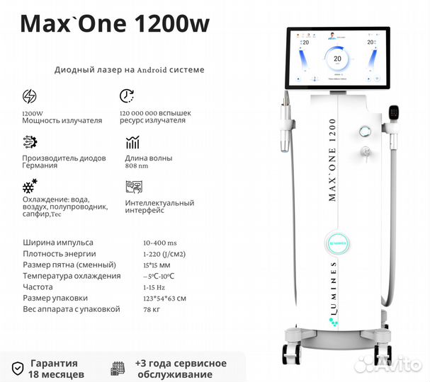 Аппарат для эпиляции Люминес. Max’One 1200в
